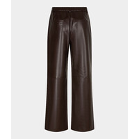 Esqualo 11504 Cacao Wide Faul Leather Pants