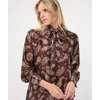EsQualo 14505 Brown Pussybow Blouse