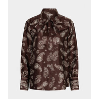 EsQualo 14505 Brown Pussybow Blouse