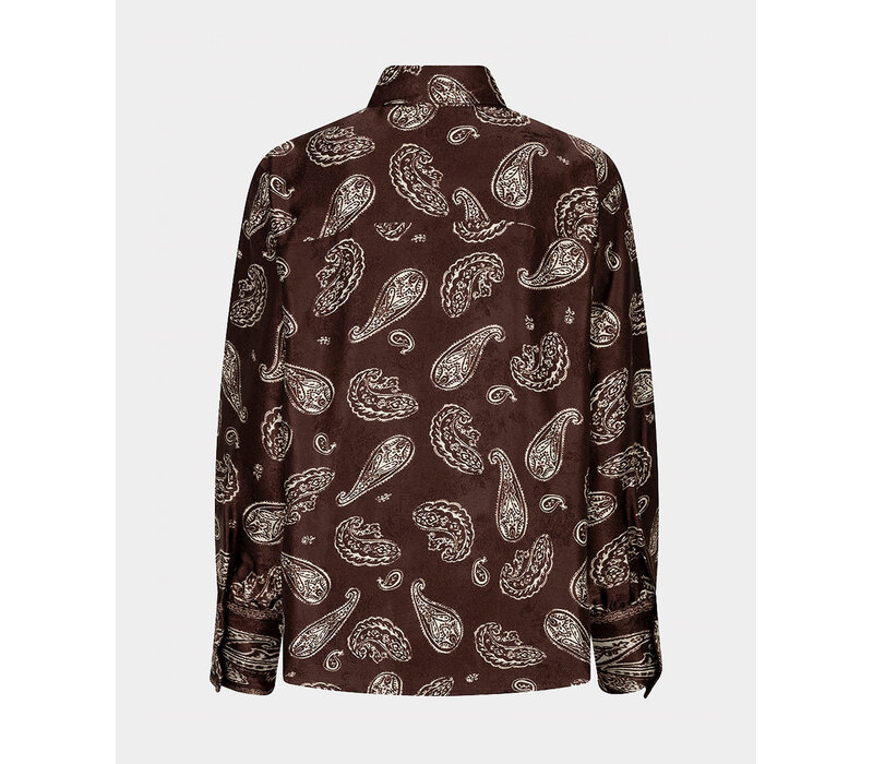 EsQualo 14505 Brown Pussybow Blouse
