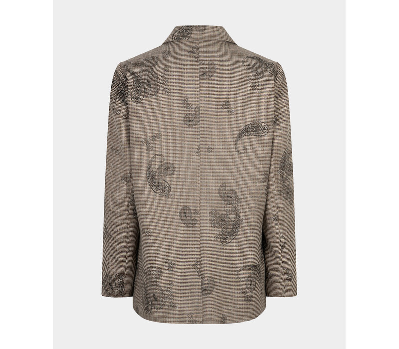 EsQualo 17507 Brown Paisley Check Blazer