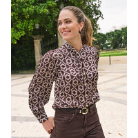 EsQualo 14508 Choco/Cream Print Blouse