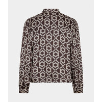 EsQualo 14508 Choco/Cream Print Blouse