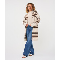 EsQualo 18504 Long Striped Cardigan