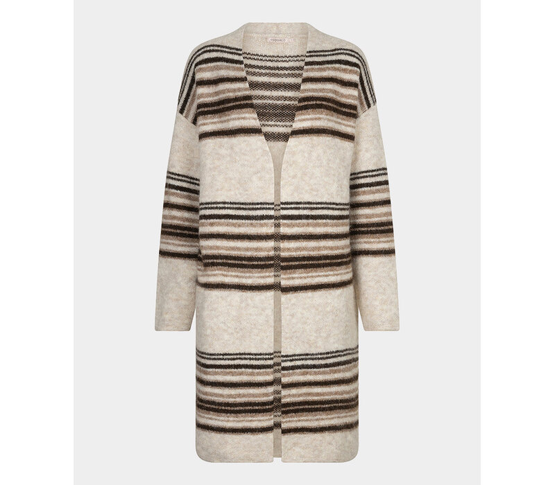 EsQualo 18504 Long Striped Cardigan