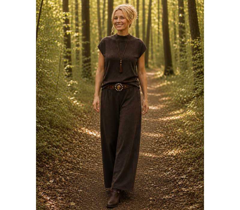 EsQualo 07536 Brown Knit Trousers