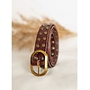 LULA Natura LULA Burgundy Studded Leather Belt