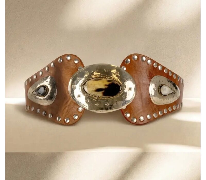 LULA Tan ATLAS Leather Sash Belt