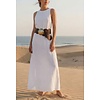 LULA Natura LULA  Brown Leather Belt w/Gold Circle Disc