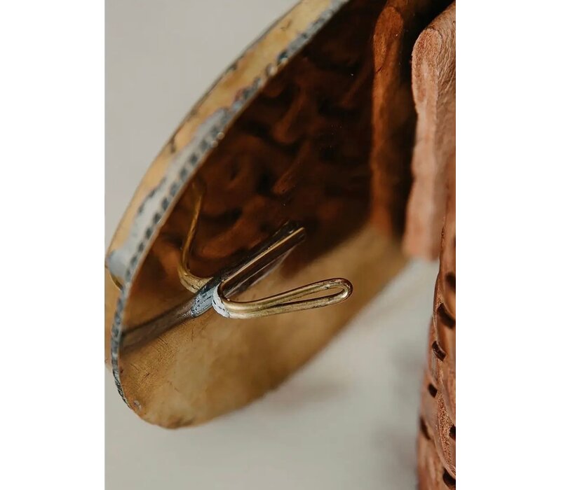 LULA  Brown Leather Belt w/Gold Circle Disc