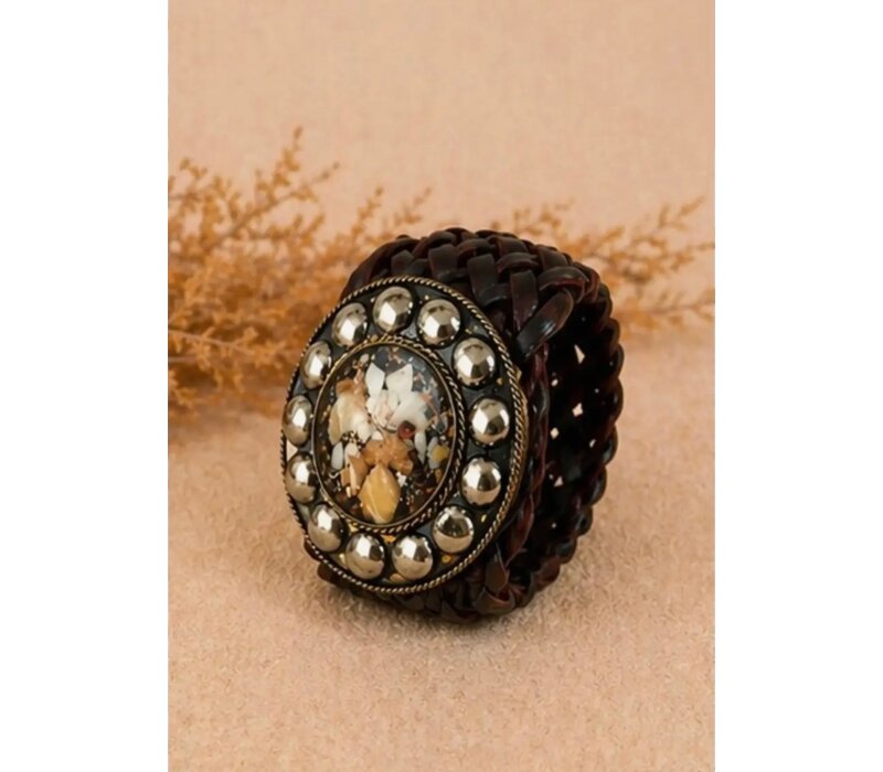 LULA Wide Satu Brown Leather Belt