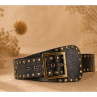 LULA Nox Black Leather Sash Belt