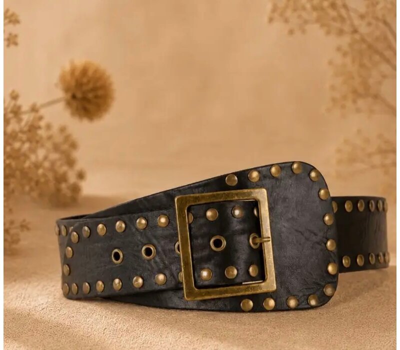 LULA Nox Black Leather Sash Belt