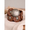LULA Natura LULA Alpha Tan Silver Disc Leather Belt