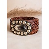 LULA Natura LULA Marte Plaid Leather Belt w/Buckle