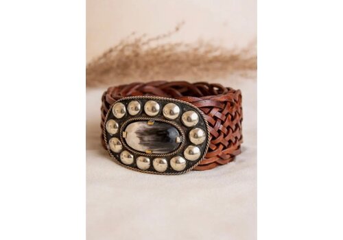LULA Natura LULA Marte Plaid Leather Belt w/Buckle