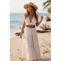 LULA Marte Plaid Leather Belt w/Buckle