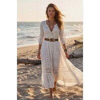 LULA Helios Brown Leather Belt Stud Detail