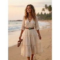 LULA Saturn Tan Belt w/Turquoise Buckle