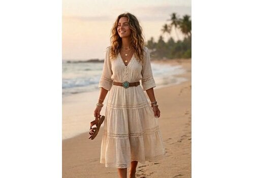 LULA Natura LULA Saturn Tan Belt w/Turquoise Buckle
