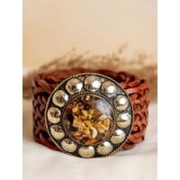 LULA Satu Tan  Leather Belt Buckle Detail