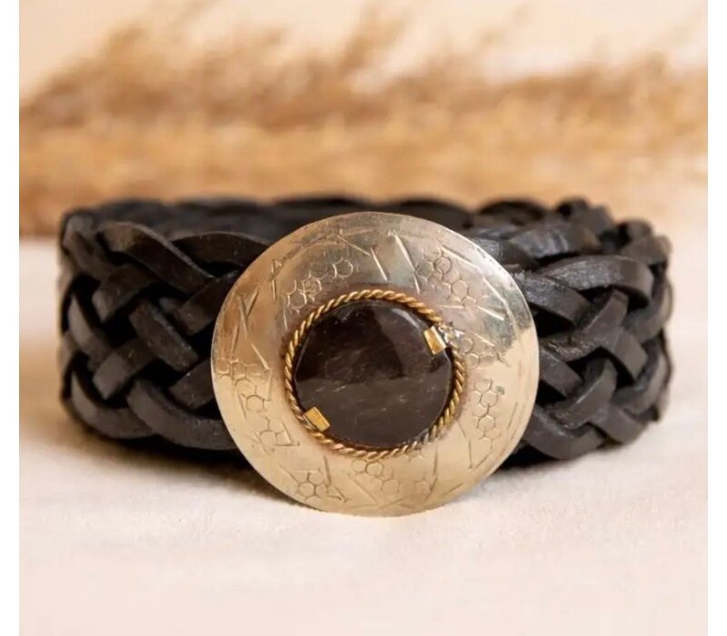 LULA Neptune Black narrow Leather Belt