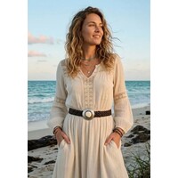 LULA Neptune Black narrow Leather Belt
