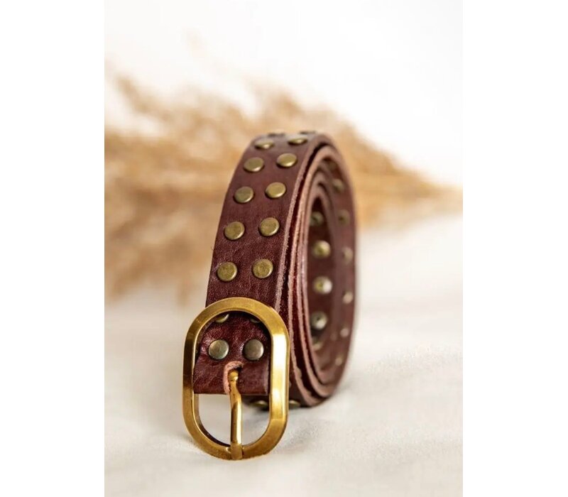 LULA Dark Brown Narrow Leather Belt