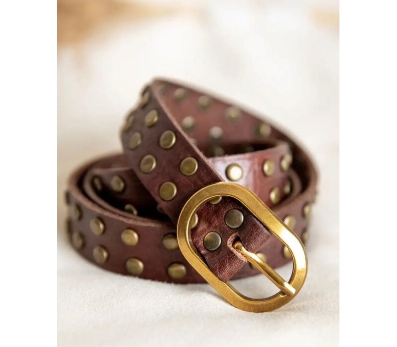 LULA Dark Brown Narrow Leather Belt