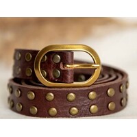 LULA Dark Brown Narrow Leather Belt