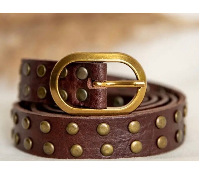 LULA Dark Brown Narrow Leather Belt