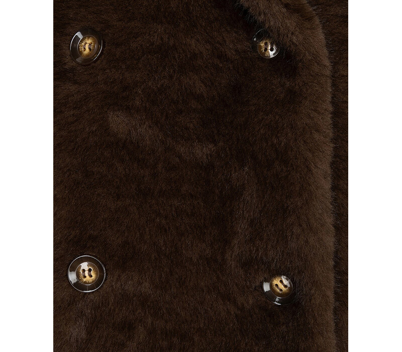 EsQualo 37521 Brown Faux Fur Coat
