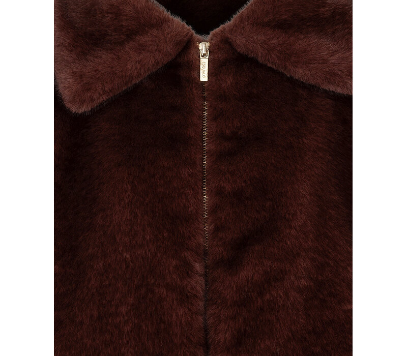 EsQualo 37500 Merlot Faux Fur Jacket