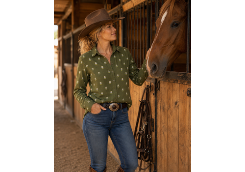 MD’M MD’M 542027 Green Floral Soft Shirt
