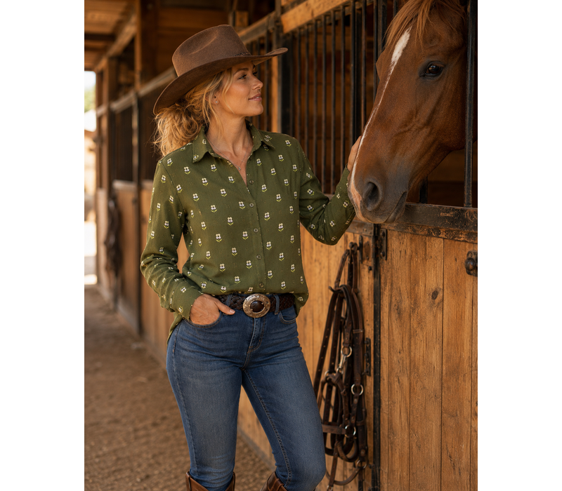 MD’M 542027 Green Floral Soft Shirt