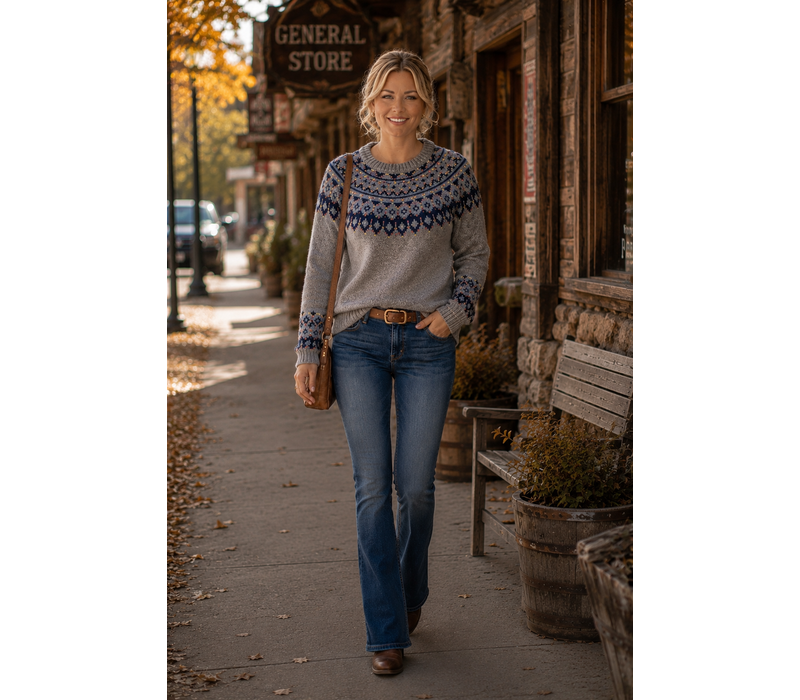 MD’M 55010310 Grey multi Fairisle Sweater
