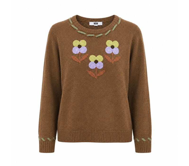 MD’M 55010304 Brown Flower Sweater