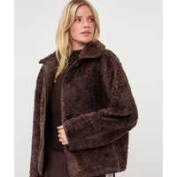EsQualo 37521 Brown Faux Fur Coat