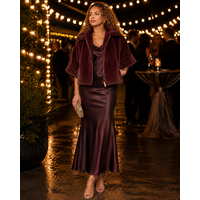 EsQualo 37500 Merlot Faux Fur Jacket