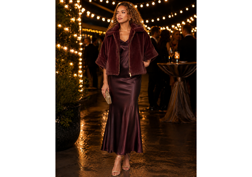 EsQualo A/W EsQualo 37500 Merlot Faux Fur Jacket