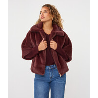 EsQualo 37500 Merlot Faux Fur Jacket