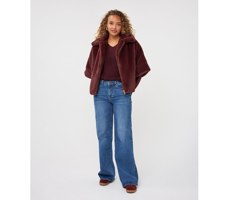 EsQualo 37500 Merlot Faux Fur Jacket