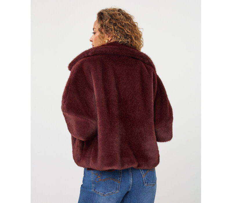 EsQualo 37500 Merlot Faux Fur Jacket