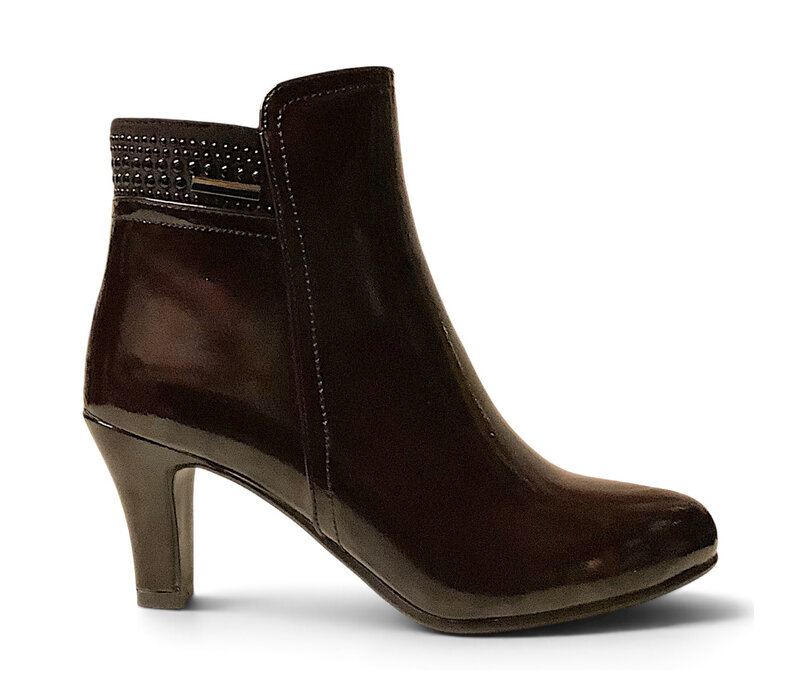 REDZ R1543 Brown Patent Ankle Boots