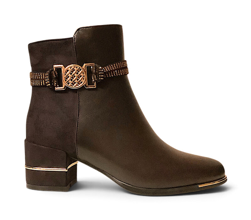 REDZ F3166 Brown Deco Ankle Boots