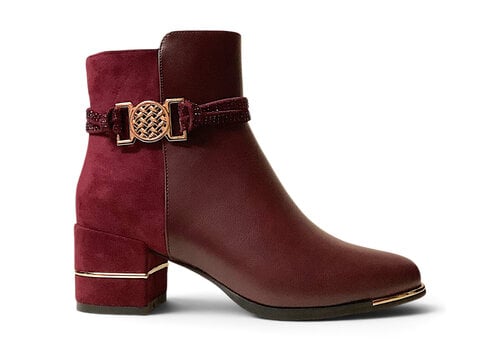 REDZ REDZ F3166 Burgundy Deco Ankle Boots