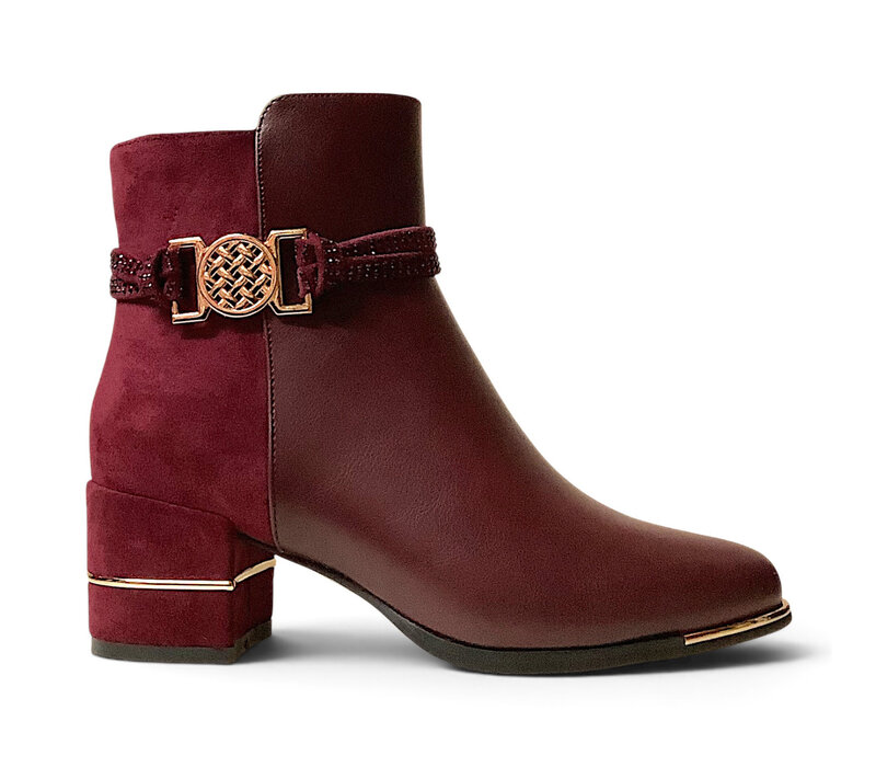 REDZ F3166 Burgundy Deco Ankle Boots