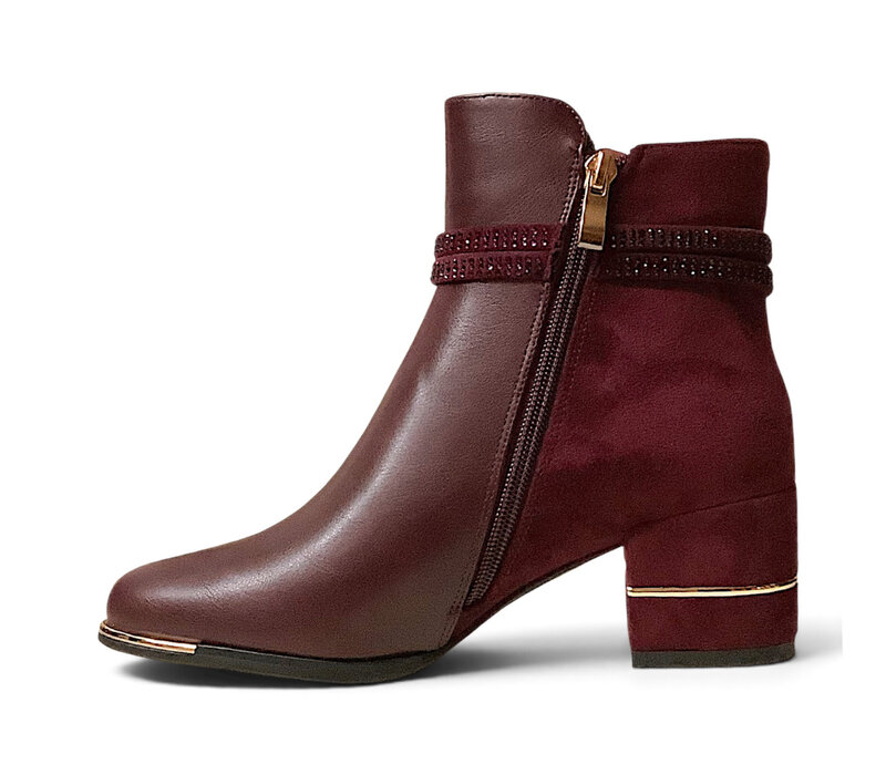 REDZ F3166 Burgundy Deco Ankle Boots