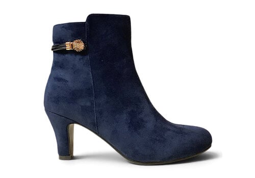 REDZ REDZ R1958 Navy Suede Kitten Heel Boots