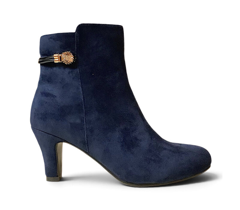 REDZ R1958 Navy Suede Kitten Heel Boots